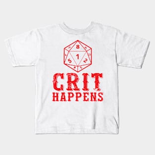 Crit Happens DND Dungeons Dragons Funny Dice Roll Kids T-Shirt